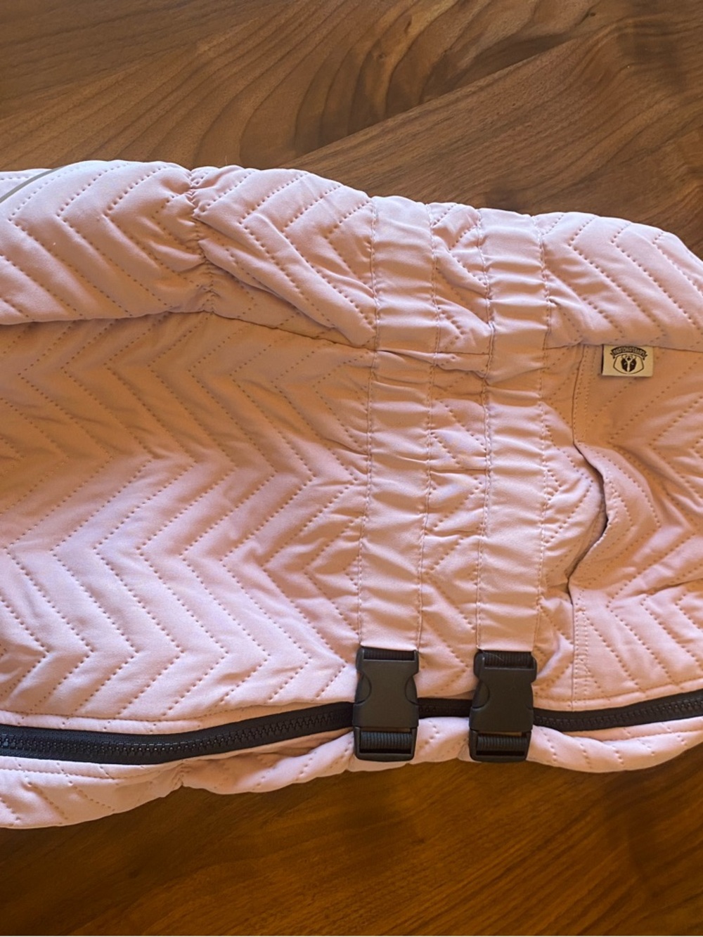 Luxury Quilted Pink Dog Coat with Secure Buckles